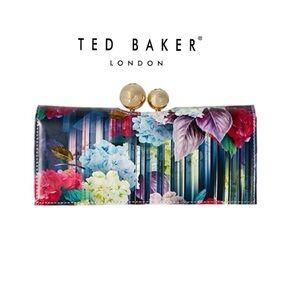 Ted Baker Red and Pink Wallet with Gold Clasp
